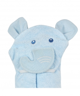 Elephant Light Blue Hooded Towel