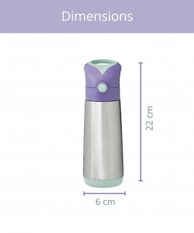 Insulated Straw Sipper Drink Water Bottle 500ml Purple
