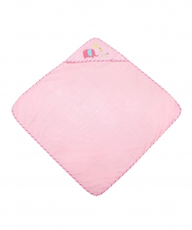 Elephant Love Pink Hooded Towel