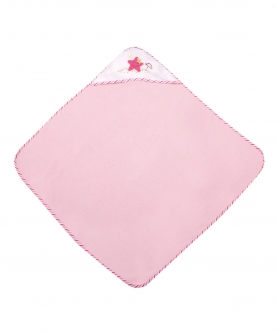 Beach Day Pink And White Hooded Towel