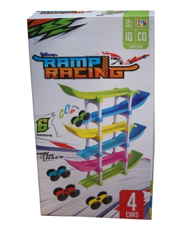 6-Level Racer Ramp With 4 Car Racing Tracking Cars Track Toy
