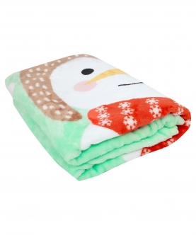 Hello Winter Green One Ply Blanket