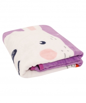 I Love Rabbits Purple One Ply Blanket