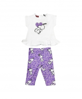 Girl White & Purple Short Set