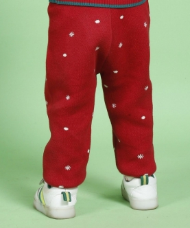 Cherry Red Snow Fall Jacquard 100% Cotton Diaper Lower