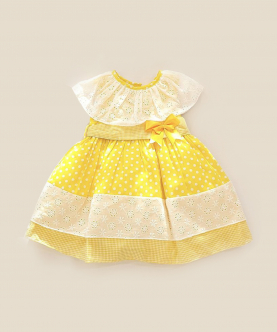 Girls Yellow Cotton Dress