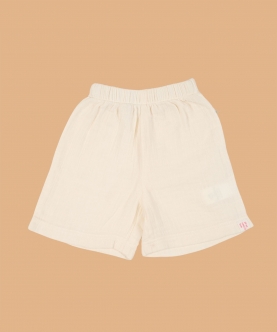 100% Cotton Resort Shorts Off White For Girl & Boy