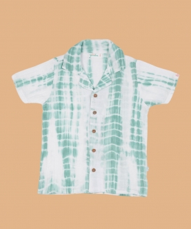 100% Cotton Resort Collar Shirt Sea Weed For Girl & Boy