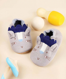 Kicks & Crawl-Mighty Mouse Grey Baby Shoes