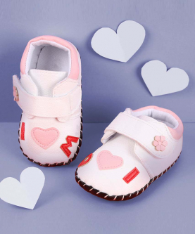 Kicks & Crawl-White Hearts Baby Shoes