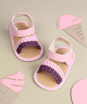 Kicks & Crawl-Pink & Purple Braided Sandals