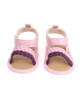 Kicks & Crawl-Pink & Purple Braided Sandals