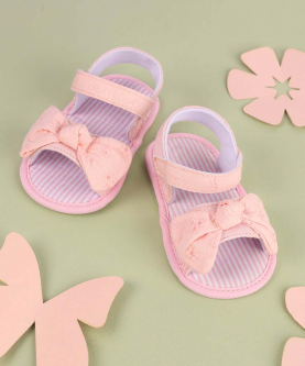 Kicks & Crawl-Woven Baby Pink Sandals