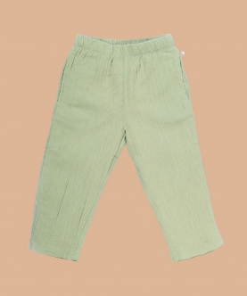Crinkle Soft Double Cotton Lower - Basil Green