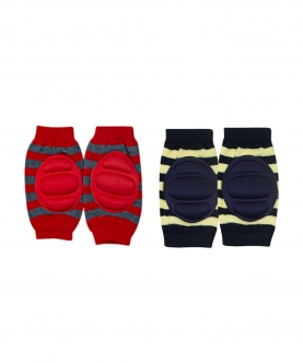 Striped Red, 2 Pk Baby Cushioned Kneepad