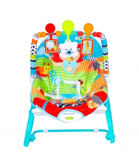 Happy Baby Bouncer With Hanging Toys Blue And Green
