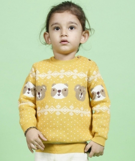 Enchanting Bear Jacquard Sweater With Lower - Set Of 2