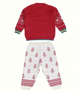Santa Jacquard Sweater With Lower - Set Of 2