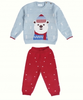 Hearth Warming Bear Jacquard 100% Cotton Sweater Set Of 2