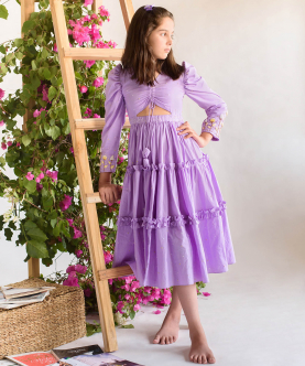 Louvered Sage Dress