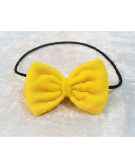 Yellow Velvet Bow Tie