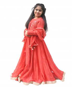 Embroidered Koti With Anarkali 