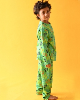 Gamer Long Sleeves Pyjama Set-Green