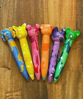 Animal Stick-12 Crayons - Marbled Set
