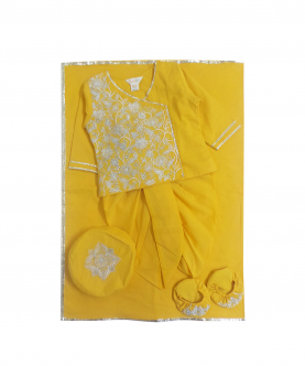 Yellow Jaal Embroided Jamna Set