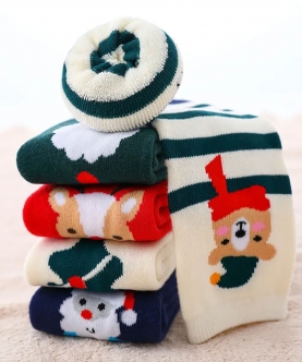 Assorted Festive Christmas Socks Set Of 5 Pcs