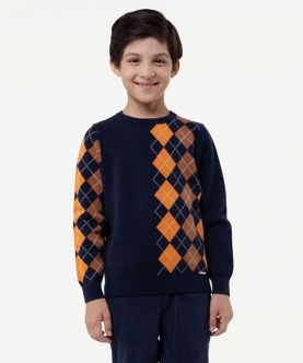 One Friday Multi Abstract Sweater For Kids Boys