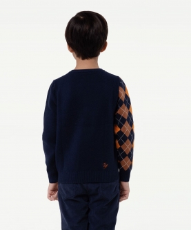 One Friday Multi Abstract Sweater For Kids Boys