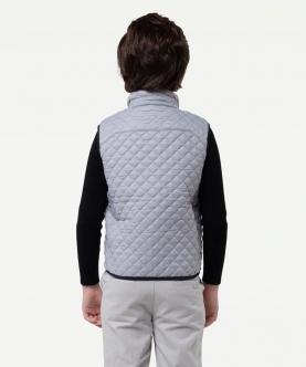 One Friday Grey Quilted Jacket For Kids Boys