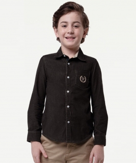One Friday Kids Boys Green Woven Cotton Shirt For Kids Boys