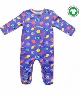 Sleepsuit With Footsie - Fuzzy Fishes