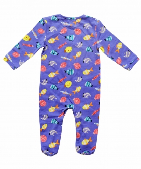 Sleepsuit With Footsie - Fuzzy Fishes