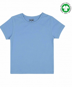 Oversized Round Neck Solid T-Shirt - Cornflower Blue
