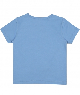 Oversized Round Neck Solid T-Shirt - Cornflower Blue
