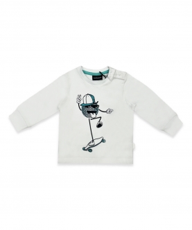 Baby Graphic Print White T-shirt
