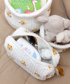 Quilted Toiletry Bag| Set of 2|Bear Love