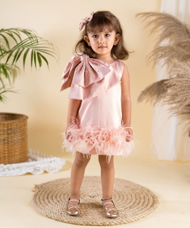 Blooming Feather Dress Soft Pink