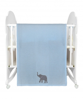 Baby Moo Elephant Blue Waffle Blanket