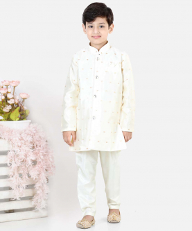 Full Sleeve Sherwani for Boys-White