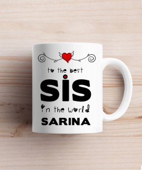 Best Sis In The World Custom Name Mug