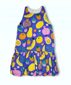 Baloon Dress In Fruit Print