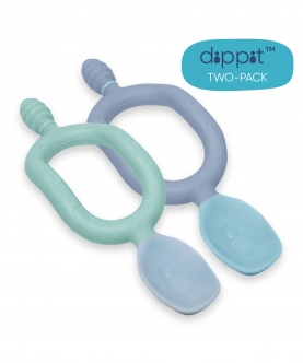Bibado Dippit Multi stage Baby Weaning Spoon and Dipper Mint & Blue  Pack of 2