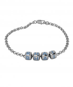 Sterling Silver Baby Kubes BHAI Dice Bracelet-Blue (5-7 gm)