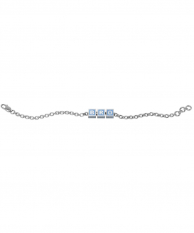 Sterling Silver Baby Kubes BRO Square Bracelet-Blue (5-7 gms)