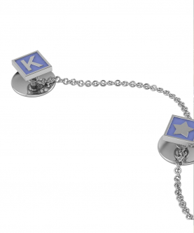 Sterling Silver Initial Enamelled Kurta Buttons-Square Babykubes With Star(7-9 gms)