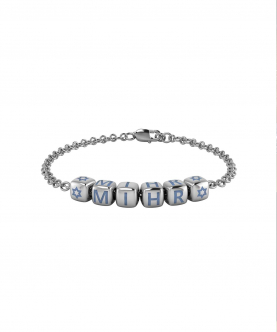 Sterling Silver Name Bracelet For Baby And Child With Dice Babykubes(7-15 gms)